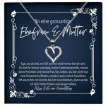 22Feels® Ehefrau Geschenk zum Hochzeitstag, Valentinstag, Geburtstag etc. - Echt Silber 925/000 Schmuckset: Herz Halskette mit Botschaftskarte-Schmuck mit Botschaftskarte - Herz21-22Feels