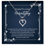 22Feels® Ehefrau Geschenk zum Hochzeitstag, Valentinstag, Geburtstag etc. - Echt Silber 925/000 Schmuckset: Herz Halskette mit Botschaftskarte-Schmuck mit Botschaftskarte - Herz21-22Feels