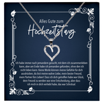 22Feels® Ehefrau Geschenk zum Hochzeitstag, Valentinstag, Geburtstag etc. - Echt Silber 925/000 Schmuckset: Herz Halskette mit Botschaftskarte-Schmuck mit Botschaftskarte - Herz21-22Feels