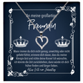 22Feels® Freundin Geschenk zu Jahrestag, Valentinstag und co. - Echt Silber 925/000 Schmuckset: Herz Halskette mit Botschaftskarte-Schmuck mit Botschaftskarte - Herz21-22Feels