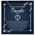 22Feels® Freundin Geschenk zu Jahrestag, Valentinstag und co. - Echt Silber 925/000 Schmuckset: Herz Halskette mit Botschaftskarte-Schmuck mit Botschaftskarte - Herz21-22Feels