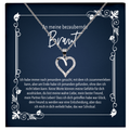 22Feels® Bride To Be - Frauen Geschenk zur Verlobung - Echt Silber 925/000 Schmuckset: Herz Halskette mit Botschaftskarte-Schmuck mit Botschaftskarte - Herz21-22Feels