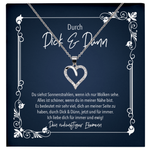 22Feels® Bride To Be - Frauen Geschenk zur Verlobung - Echt Silber 925/000 Schmuckset: Herz Halskette mit Botschaftskarte-Schmuck mit Botschaftskarte - Herz21-22Feels