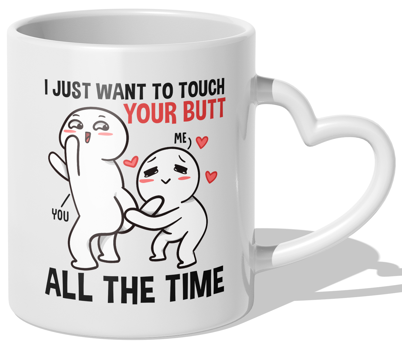 22Feels® Paar Geschenk zum Jahrestag, Hochzeitstag, Valentinstag etc. - Tasse mit Spruch (Herzhenkel, Weiss, 320ml)-Tasse Weiss Herzhenkel 320ml-22Feels