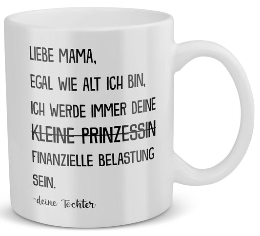 22Feels® Geschenk für Mama von Tochter - Tasse mit Spruch: Kleine Prinzessin (Weiss, 320ml)-Weisse Tasse 320ml-22Feels
