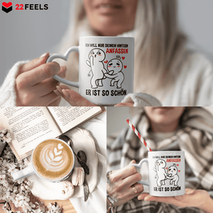22Feels® Paar Geschenk zum Jahrestag, Hochzeitstag, Valentinstag etc. - Tasse mit Spruch (Herzhenkel, Weiss, 320ml)-Tasse Weiss Herzhenkel 320ml-22Feels