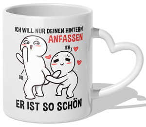 22Feels® Paar Geschenk zum Jahrestag, Hochzeitstag, Valentinstag etc. - Tasse mit Spruch (Herzhenkel, Weiss, 320ml)-Tasse Weiss Herzhenkel 320ml-22Feels