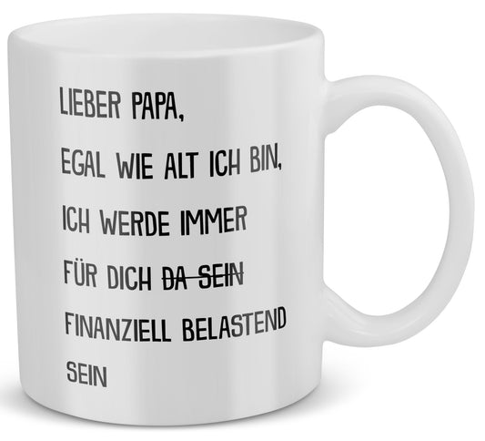 22Feels® Geschenk für Papas - Tasse mit Spruch: Egal Wie Alt Ich Bin (Weiss, 320ml)-Weisse Tasse 320ml-22Feels