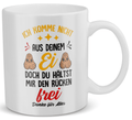 22Feels® Geschenk für Stiefpapas - Tasse mit Spruch: Du Hältst Mir Den Rücken Frei (Weiss, 320ml)-Weisse Tasse 320ml-22Feels