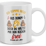 22Feels® Geschenk für Stiefpapas - Tasse mit Spruch: Du Hältst Mir Den Rücken Frei (Weiss, 320ml)-Weisse Tasse 320ml-22Feels