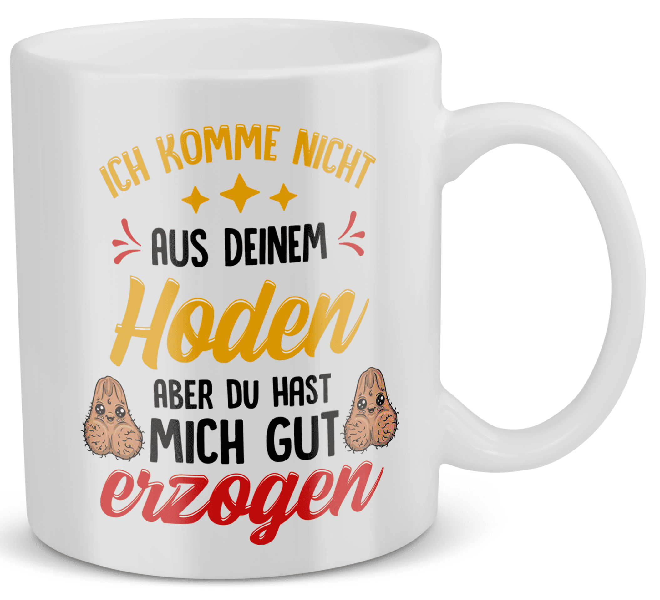 22Feels® Geschenk für Stiefpapas - Tasse mit Spruch: Du Hast Mich Gut Erzogen (Weiss, 320ml)-Weisse Tasse 320ml-22Feels