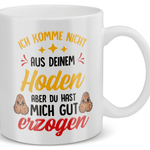 22Feels® Geschenk für Stiefpapas - Tasse mit Spruch: Du Hast Mich Gut Erzogen (Weiss, 320ml)-Weisse Tasse 320ml-22Feels