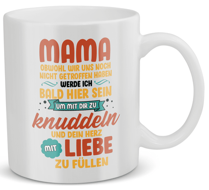 22Feels® Geschenk für schwangere Frauen - Tasse mit Spruch: Obwohl Wir Uns Noch Nicht Getroffen Haben (Weiss, 320ml)-Weisse Tasse 320ml-22Feels