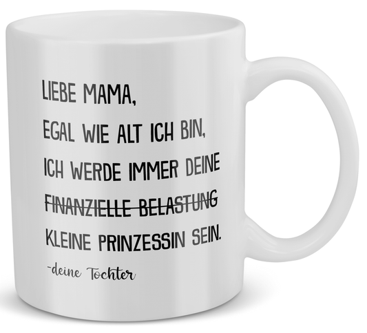 22Feels® Geschenk für Mamas - Tasse mit Spruch: Egal Wie Alt Ich Bin (Weiss, 320ml)-Weisse Tasse 320ml-22Feels
