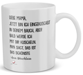 22Feels® Geschenk für schwangere Frauen - Tasse mit Spruch: Jetzt Bin Ich Eingekuschelt (Weiss, 320ml)-Weisse Tasse 320ml-22Feels