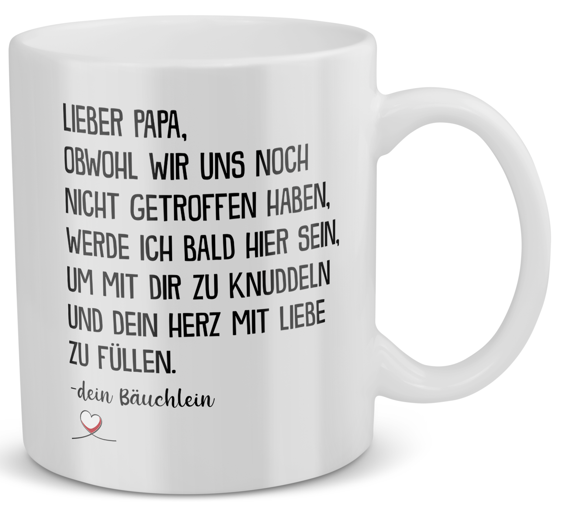 22Feels® Geschenk für werdende Väter - Du Wirst Papa Tasse mit Spruch: Obwohl Wir Uns Noch Nicht Getroffen Haben (Weiss, 320ml)-Weisse Tasse 320ml-22Feels