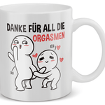 22Feels® Geschenk für Paare - Tasse mit Spruch: Danke Für All Die Orgasmen (Weiss, 320ml)-Weisse Tasse 320ml-22Feels