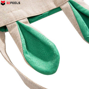 22Feels® Schwiegermama Schwiegereltern Osterkorb mit Henkel Ostergeschenk Tragetasche Ostern Deko Osternest Körbchen Hasenohren (Beige/Grün)-Ostern Tragetasche-22Feels