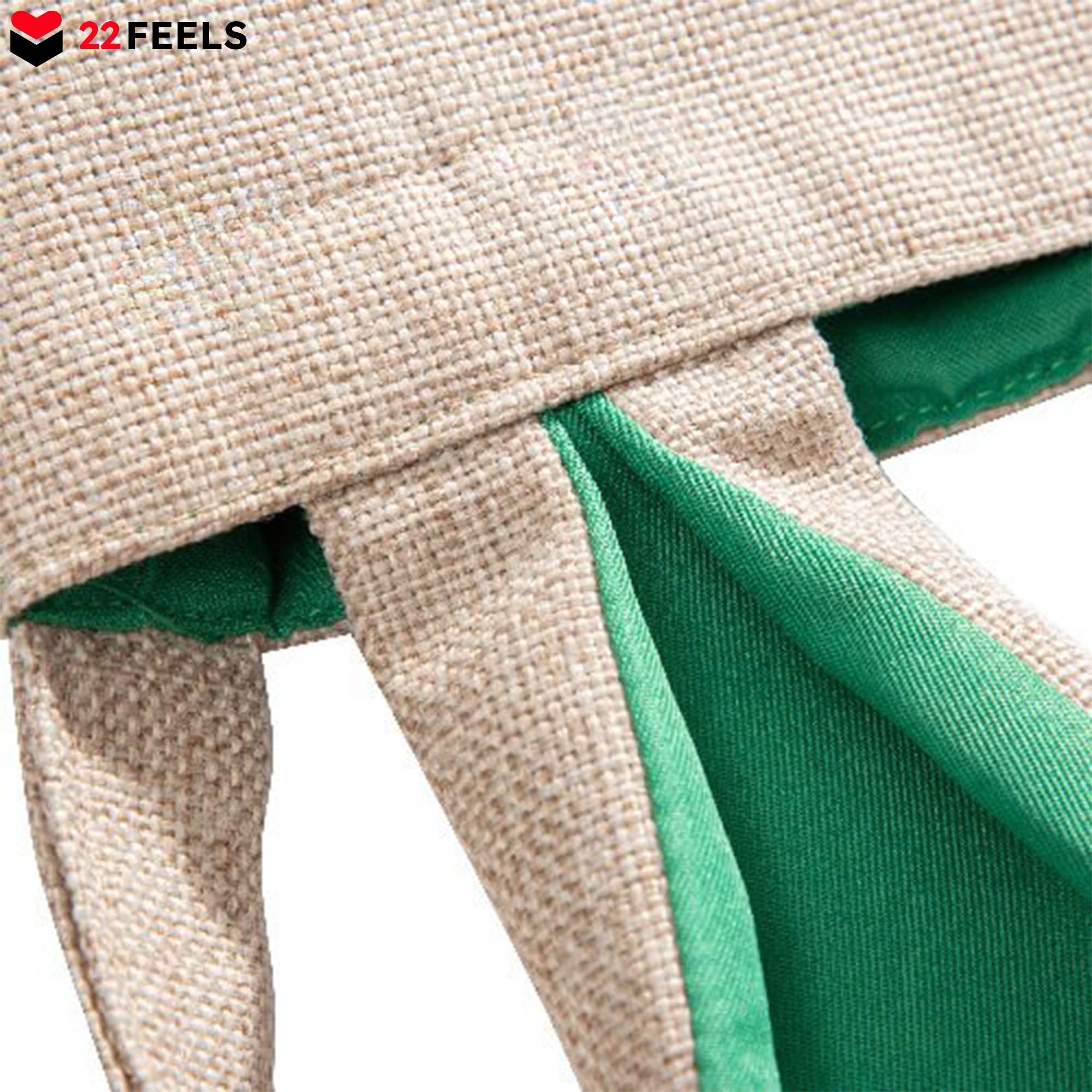 22Feels® Mama Osterkorb Mutter mit Henkel Ostergeschenk Tragetasche Ostern Deko Osternest Körbchen Hasenohren (Beige/Grün)-Ostern Tragetasche-22Feels