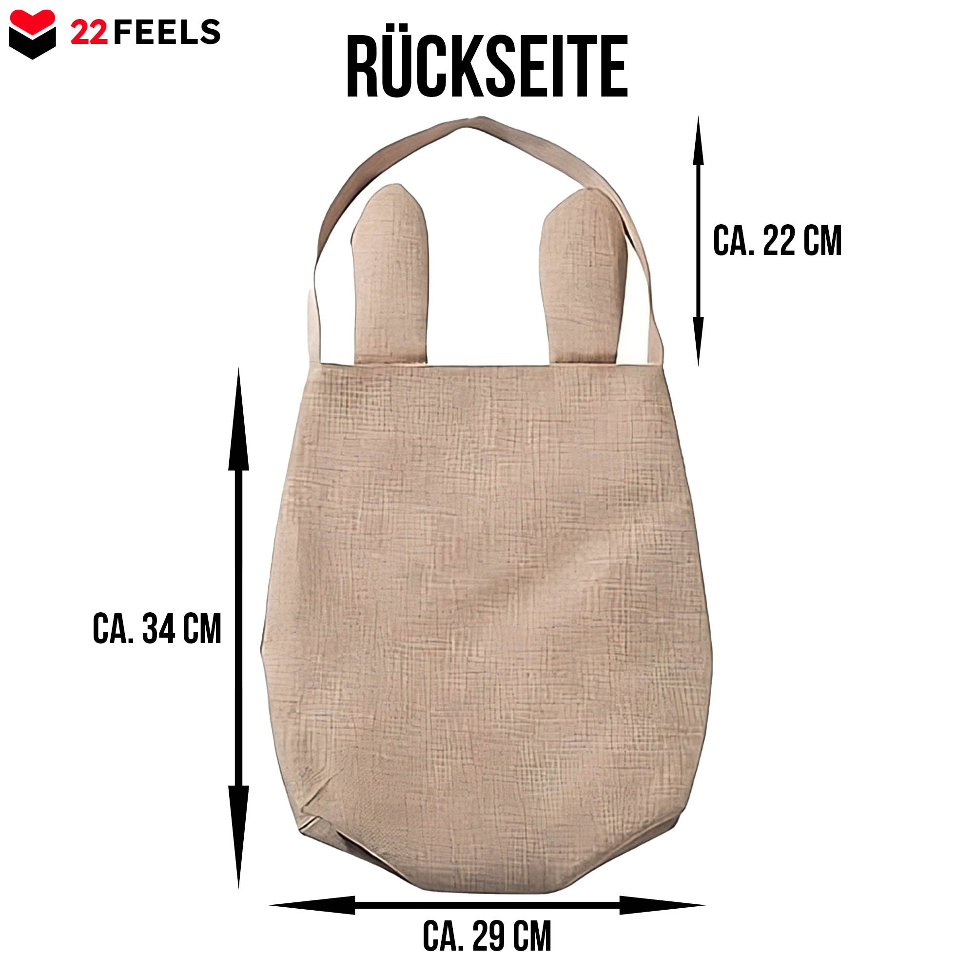 22Feels® Schwiegermama Schwiegereltern Osterkorb mit Henkel Ostergeschenk Tragetasche Ostern Deko Osternest Körbchen Hasenohren (Beige/Grün)-Ostern Tragetasche-22Feels