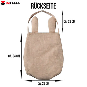 22Feels® Schwiegermama Schwiegereltern Osterkorb mit Henkel Ostergeschenk Tragetasche Ostern Deko Osternest Körbchen Hasenohren (Beige/Grün)-Ostern Tragetasche-22Feels