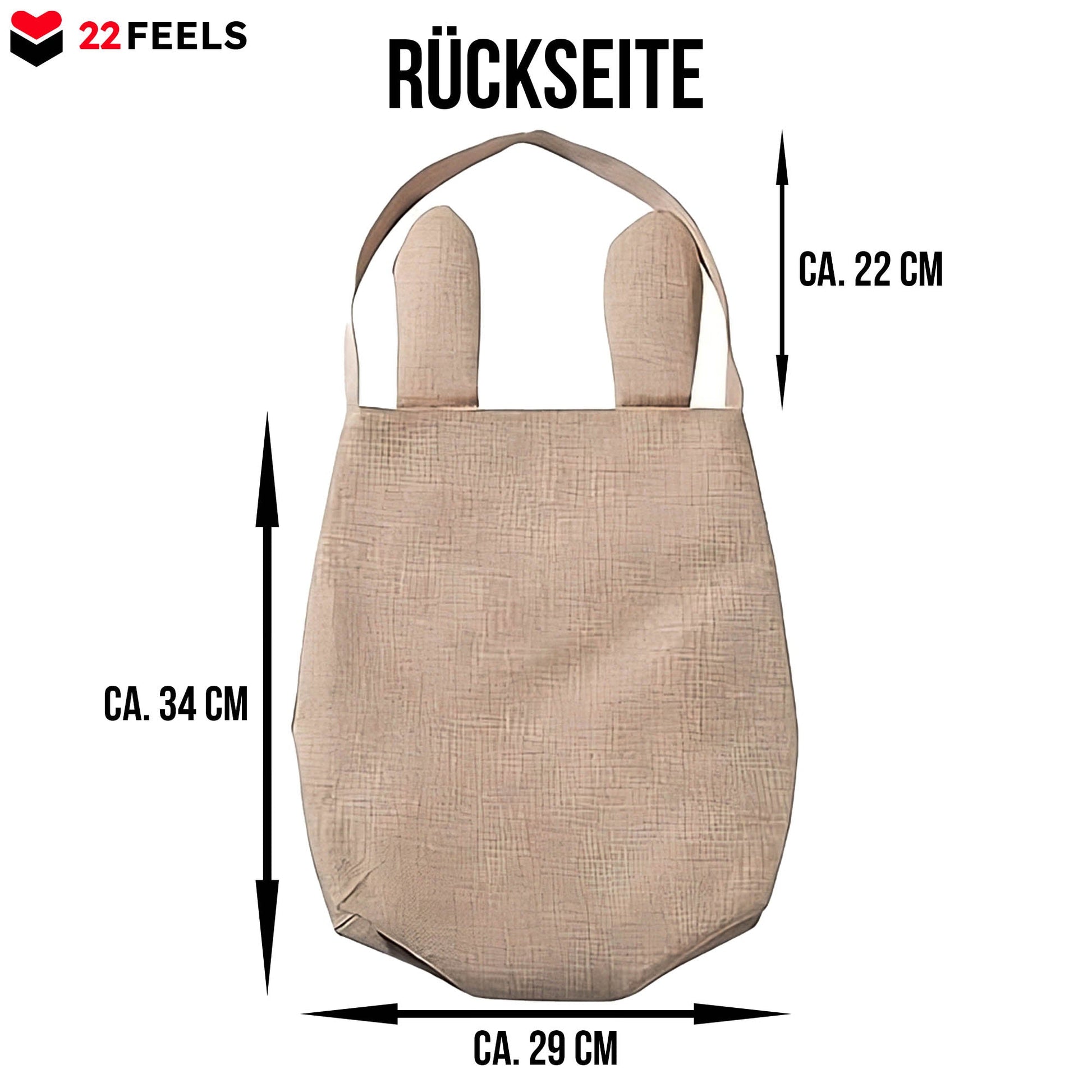 22Feels® Schwester Osterkorb von Bruder mit Henkel Ostergeschenk Tragetasche Ostern Deko Osternest Körbchen Hasenohren (Beige/Grün)-Ostern Tragetasche-22Feels