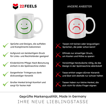 22Feels® Geschenk für Paare - Spruch: Liebe bedeutet gegenseitige Unterstützung (Weiss, 320ml)-Weisse Tasse 320ml-22Feels