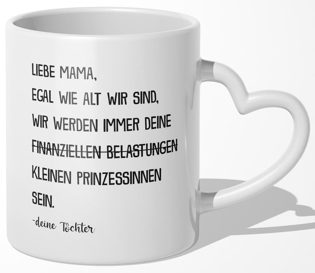 22Feels® Mama Geschenk von Töchtern - Tasse mit Spruch (Herzhenkel, Weiss, 320ml)-Tasse Weiss Herzhenkel 320ml-22Feels